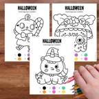 Coloriage à numéros d’Halloween avec code de couleurs