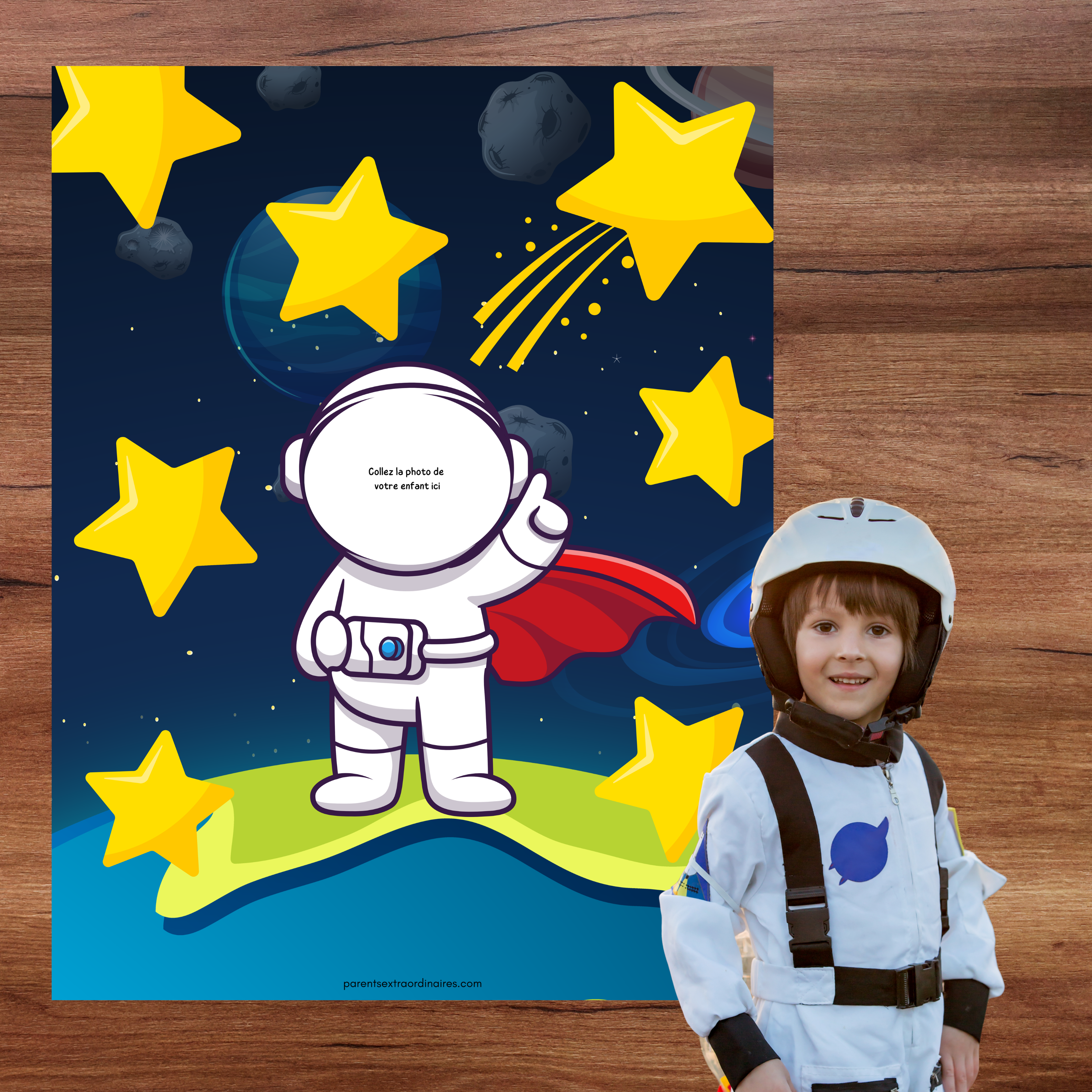 Activité d'estime de soi sur le thème de l'espace pour valoriser les forces et talents de l'enfant.