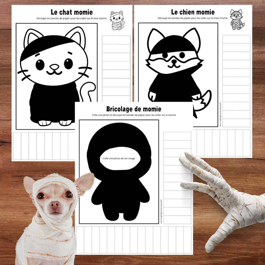 Bricolage La famille momie inclus dans l’ensemble d’Halloween