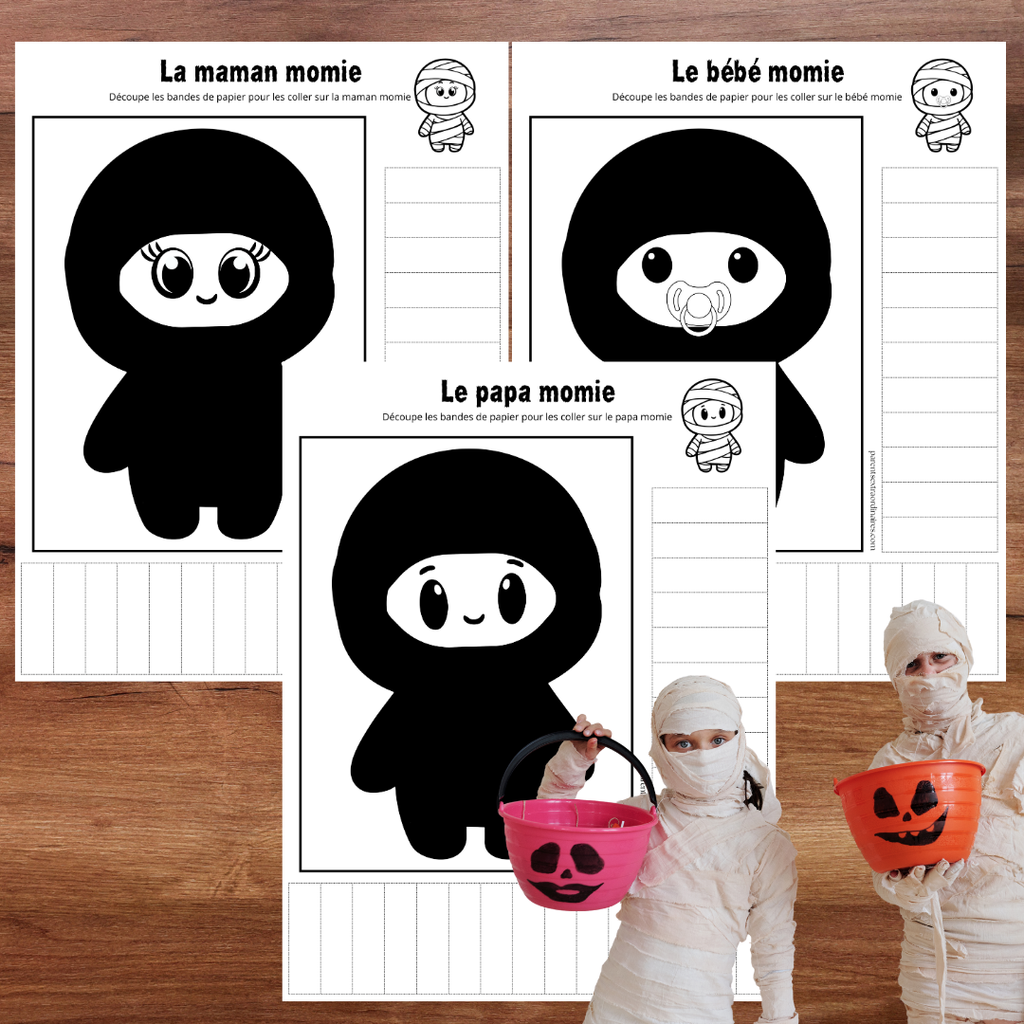 Bricolage La famille momie inclus dans l’ensemble d’Halloween