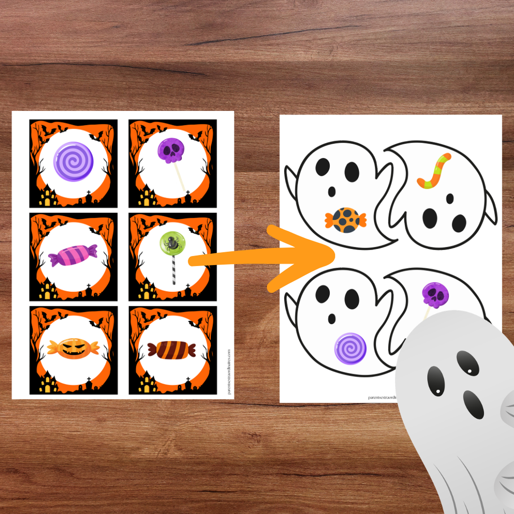 Jeu La chasse aux fantômes inclus dans l’ensemble d’activités d’Halloween