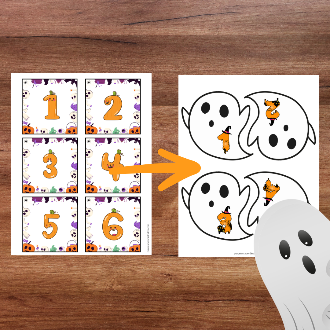 Jeu La chasse aux fantômes inclus dans l’ensemble d’activités d’Halloween