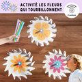 Activité gratuite fleurs à faire tourner à imprimer pour enfants, jeu amusant utilisant le souffle.