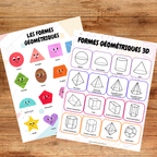 Ressource pédagogique imprimable permettant aux enfants d’âge préscolaire et de maternelle de découvrir les formes géométriques planes et les solides grâce à des activités interactives, du traçage, des associations et des coloriages favorisant l’apprentissage par le jeu.