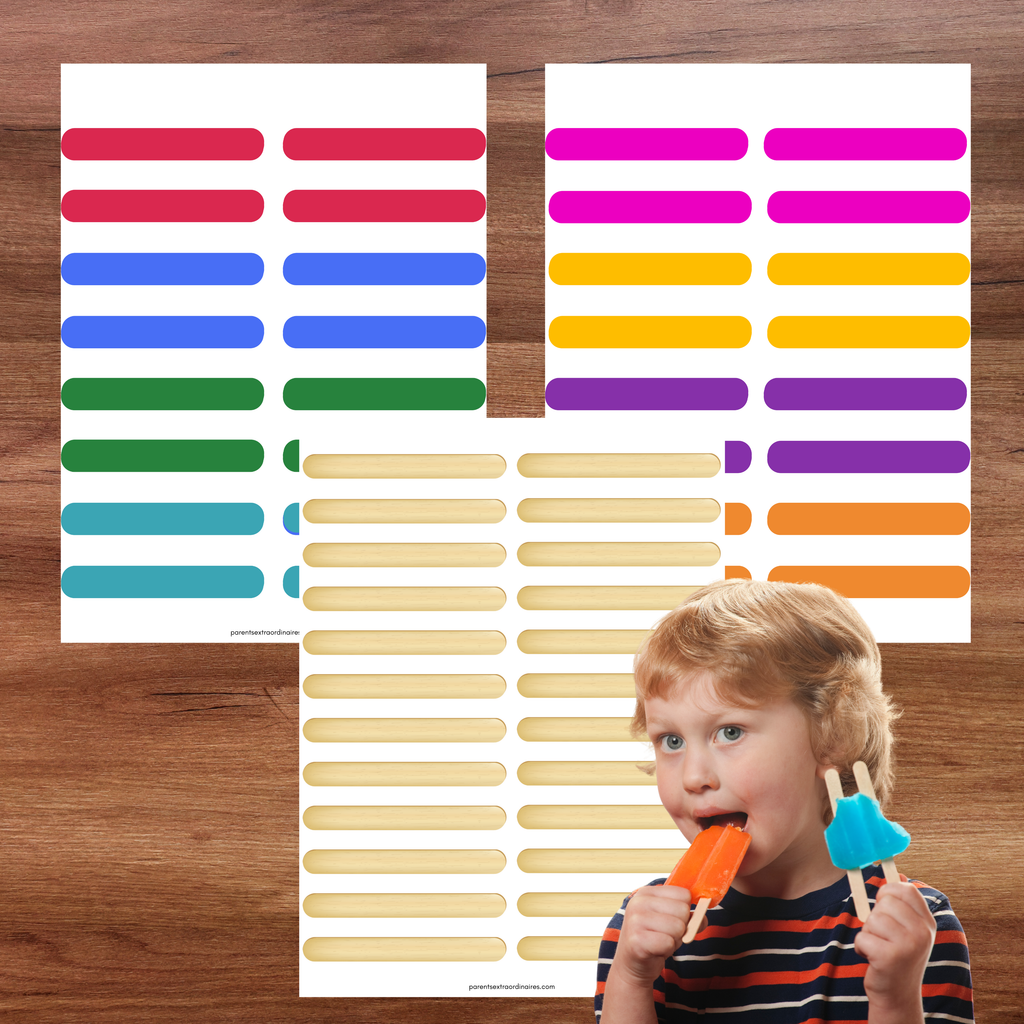 Activité bâtons de popsicle avec 100 cartes défis à imprimer pour garderie, préscolaire et maternelle.