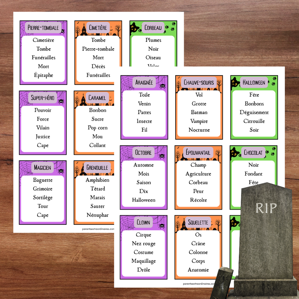 Jeu de mots d’Halloween à imprimer pour jouer en famille ou entre amis
