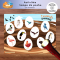 Ensemble d’activités lampe de poche magique sur les oiseaux à imprimer permettant aux enfants de découvrir ce qui se cache dans les œufs en utilisant une lampe de poche. Une activité ludique qui développe le vocabulaire, l’observation et la compréhension du cycle de vie des animaux.