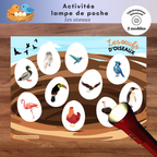 Ensemble d’activités lampe de poche magique sur les oiseaux à imprimer permettant aux enfants de découvrir ce qui se cache dans les œufs en utilisant une lampe de poche. Une activité ludique qui développe le vocabulaire, l’observation et la compréhension du cycle de vie des animaux.