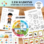 Ressource pédagogique imprimable permettant aux enfants d’explorer les quatre saisons grâce à des activités interactives et visuelles. Les enfants apprennent à reconnaître les caractéristiques du printemps, de l’été, de l’automne et de l’hiver tout en développant leur vocabulaire, leur observation et leur compréhension du monde.