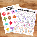 Cartes de nomenclature et affiches éducatives des formes géométriques à imprimer pour apprendre à reconnaître, nommer et différencier les formes au préscolaire et à la maternelle.