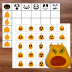 Tableau de matrice de citrouilles pour activité de classification
Cartes de citrouilles d’Halloween à découper pour activité de logique