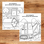 Activité sur les engins de chantier conçue pour aider les enfants à découvrir la machinerie lourde et les véhicules de construction