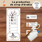 Bricolage schéma de la production du sirop d'érable à imprimer pour enfants.