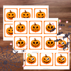 Jeu de cartes de citrouilles d’Halloween à jouer en famille