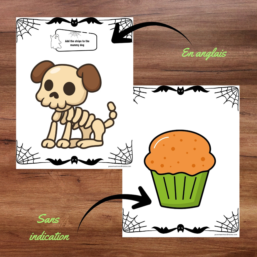 Tapis de pâte à modeler d’Halloween sans indications pour favoriser la créativité et version anglaise