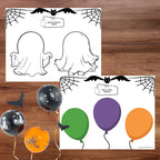Tapis de pâte à modeler d’Halloween avec indications pour guider l’enfant